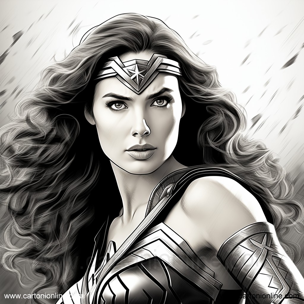 Dibujo de Wonder Woman 08 de Wonder Woman para imprimir y colorear