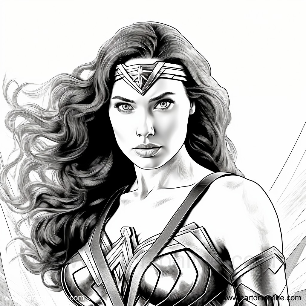 Dibujo de Wonder Woman 09 de Wonder Woman para imprimir y colorear
