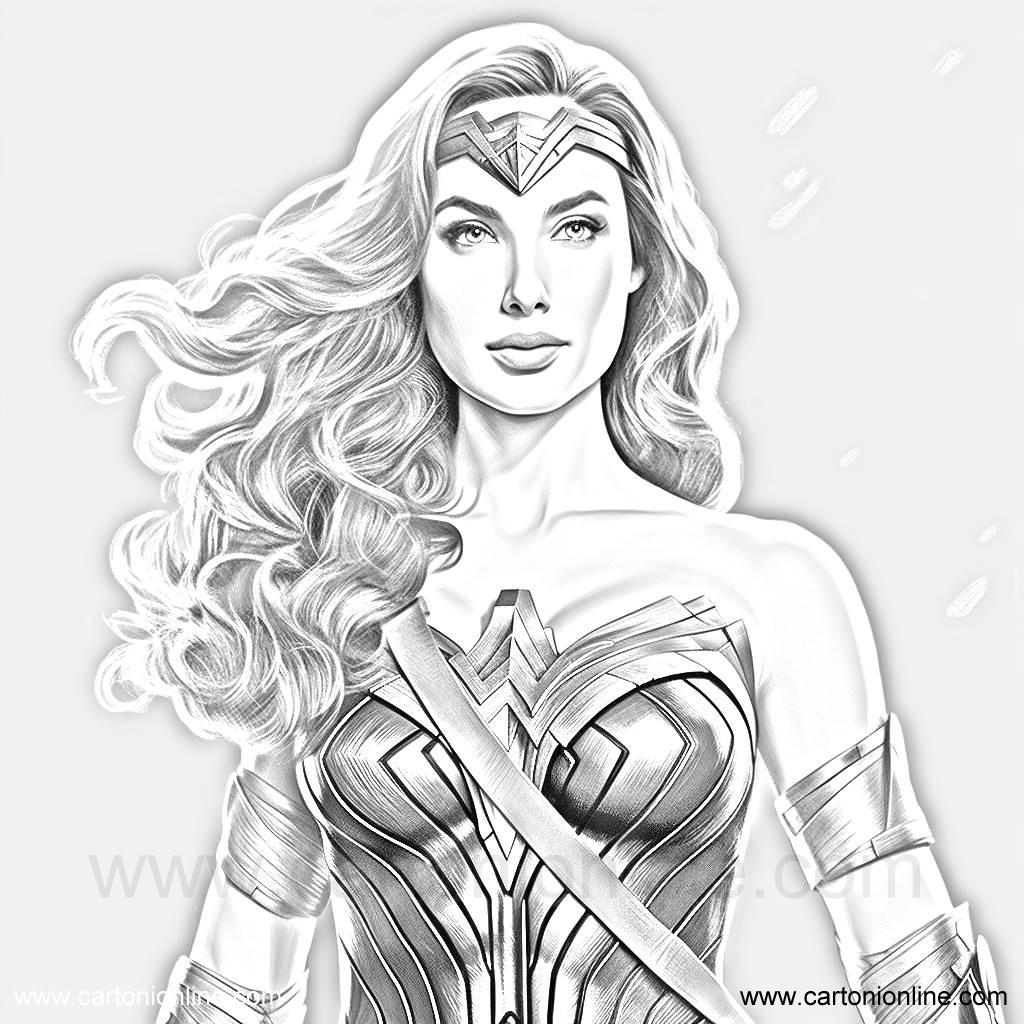 Dibujo de Wonder Woman 11 de Wonder Woman para imprimir y colorear