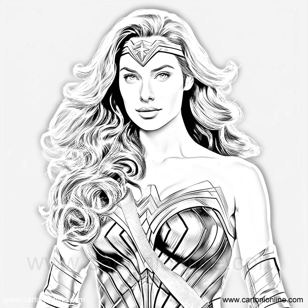 Dibujo de Wonder Woman 15 de Wonder Woman para imprimir y colorear