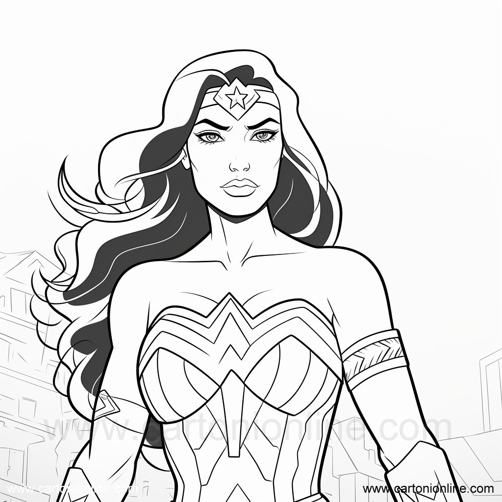 Coloriage de Wonder Woman 18 de Wonder Woman à imprimer et colorier