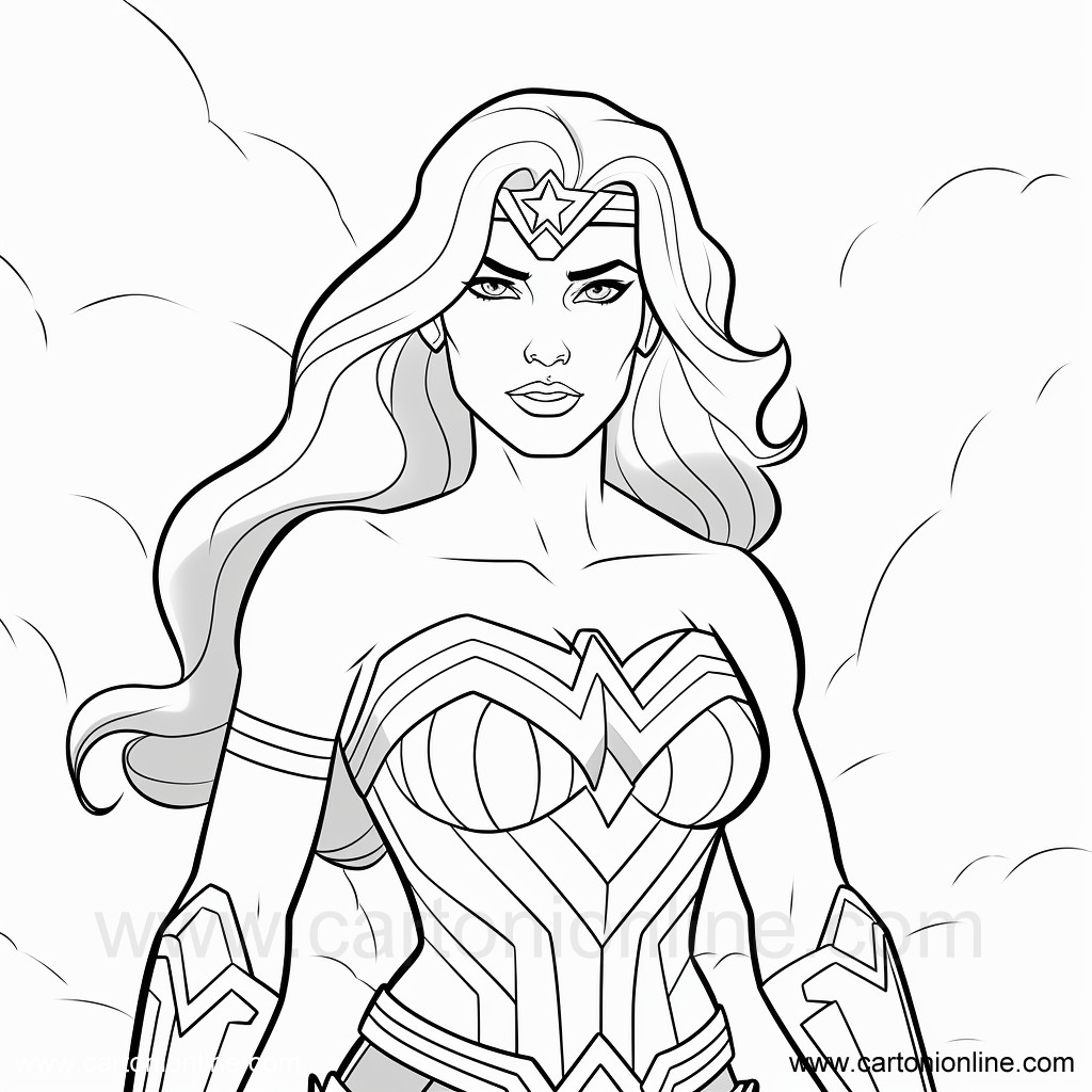 Dibujo de Wonder Woman 20 de Wonder Woman para imprimir y colorear