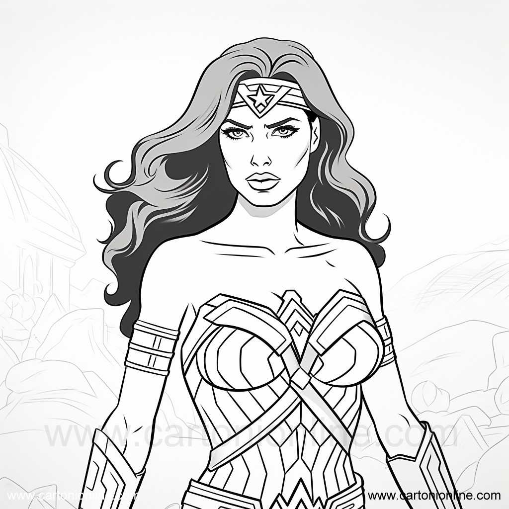 Coloriage de Wonder Woman 21 de Wonder Woman à imprimer et colorier