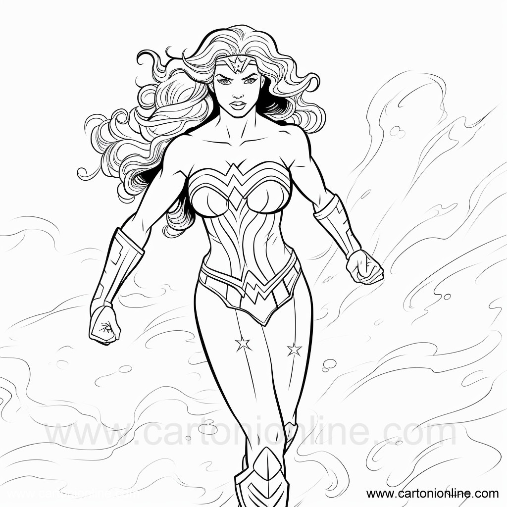 Dibujo de Wonder Woman 22 de Wonder Woman para imprimir y colorear