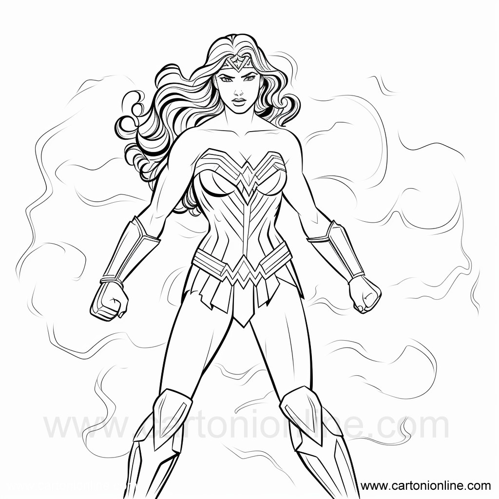 Dibujo de Wonder Woman 23 de Wonder Woman para imprimir y colorear