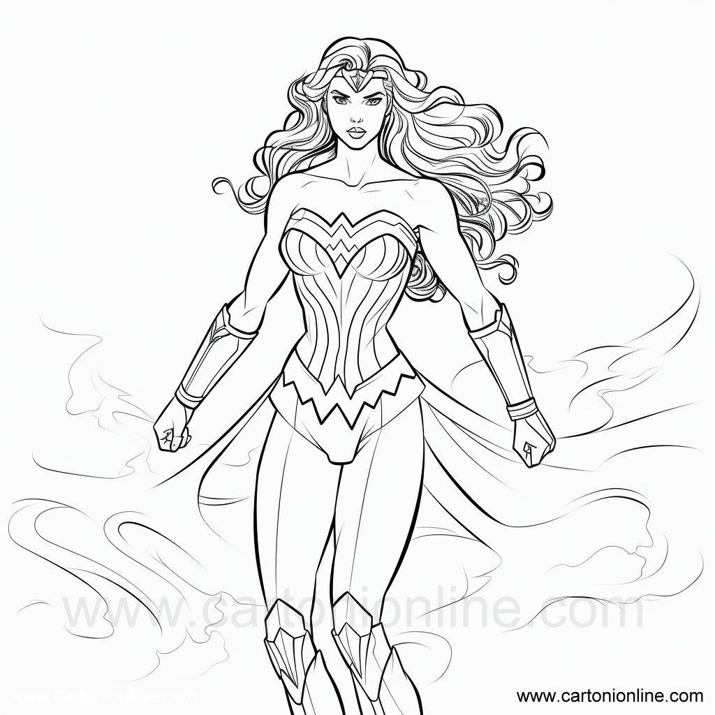 Dibujo de Wonder Woman 24 de Wonder Woman para imprimir y colorear