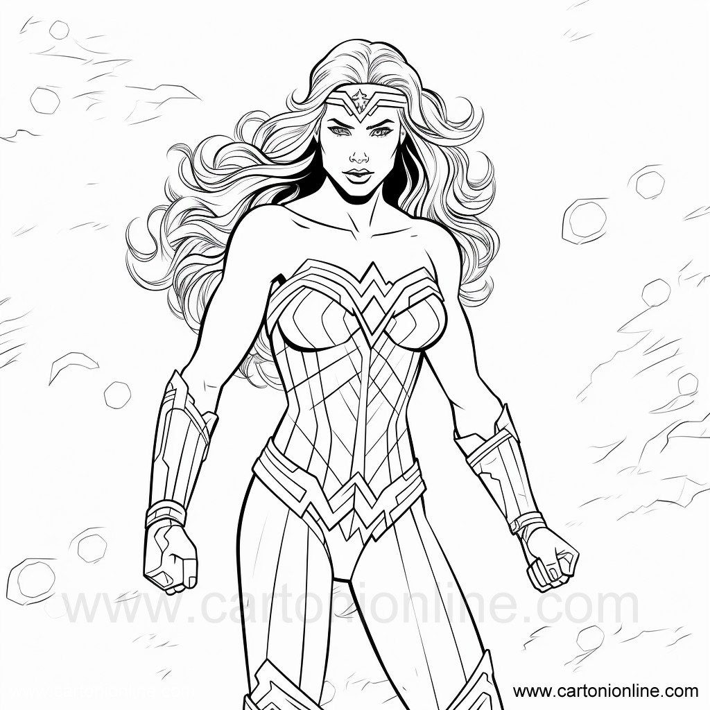 Coloriage de Wonder Woman 25 de Wonder Woman à imprimer et colorier