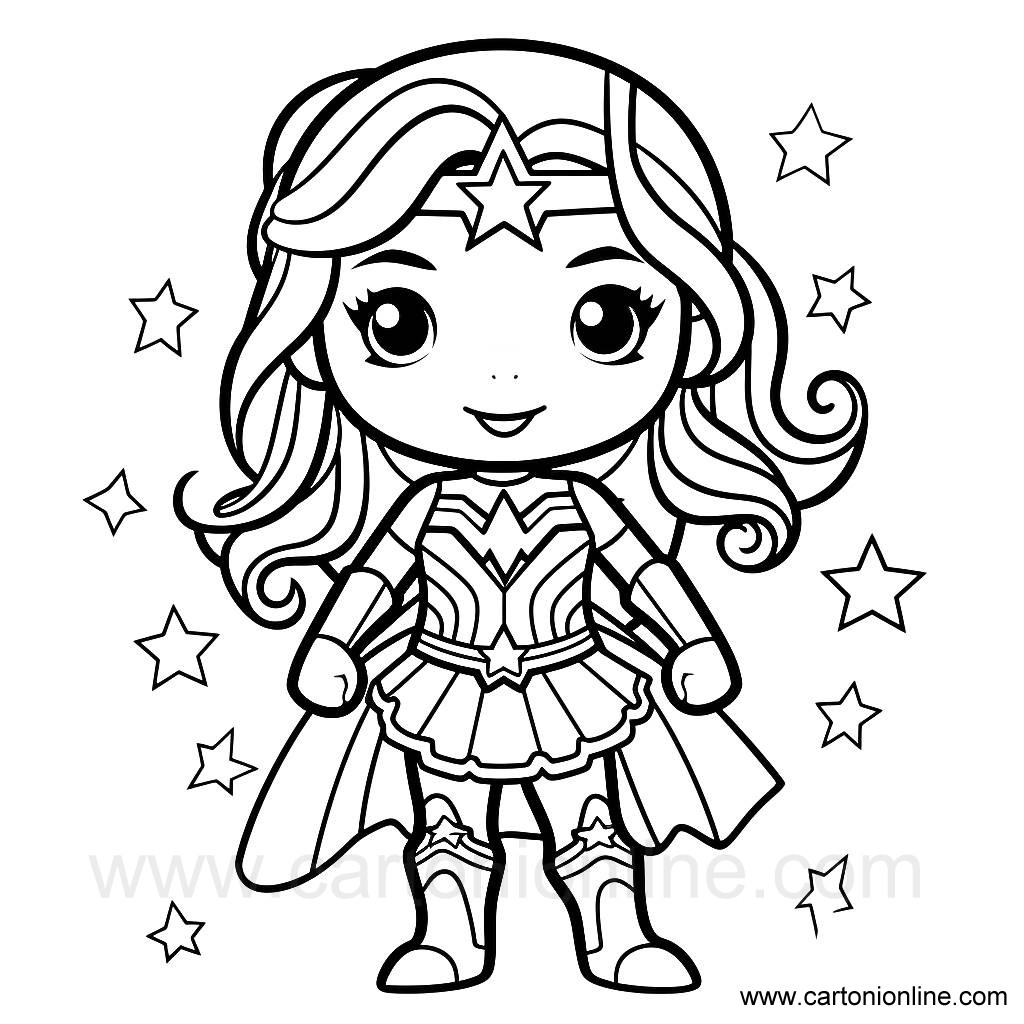 Coloriage de Wonder Woman 27 Wonder Woman à imprimer et colorier
