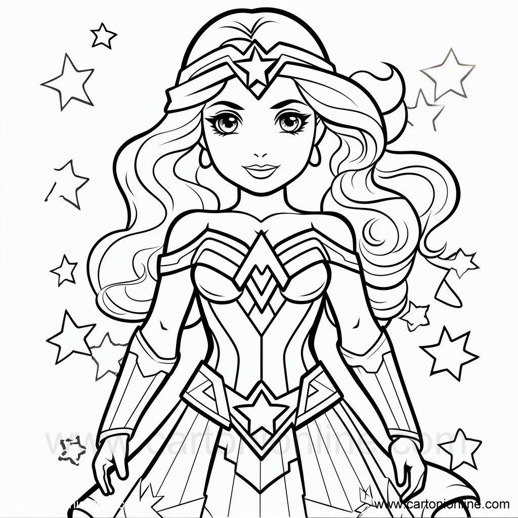 Coloriage de Wonder Woman 28 de Wonder Woman à imprimer et colorier