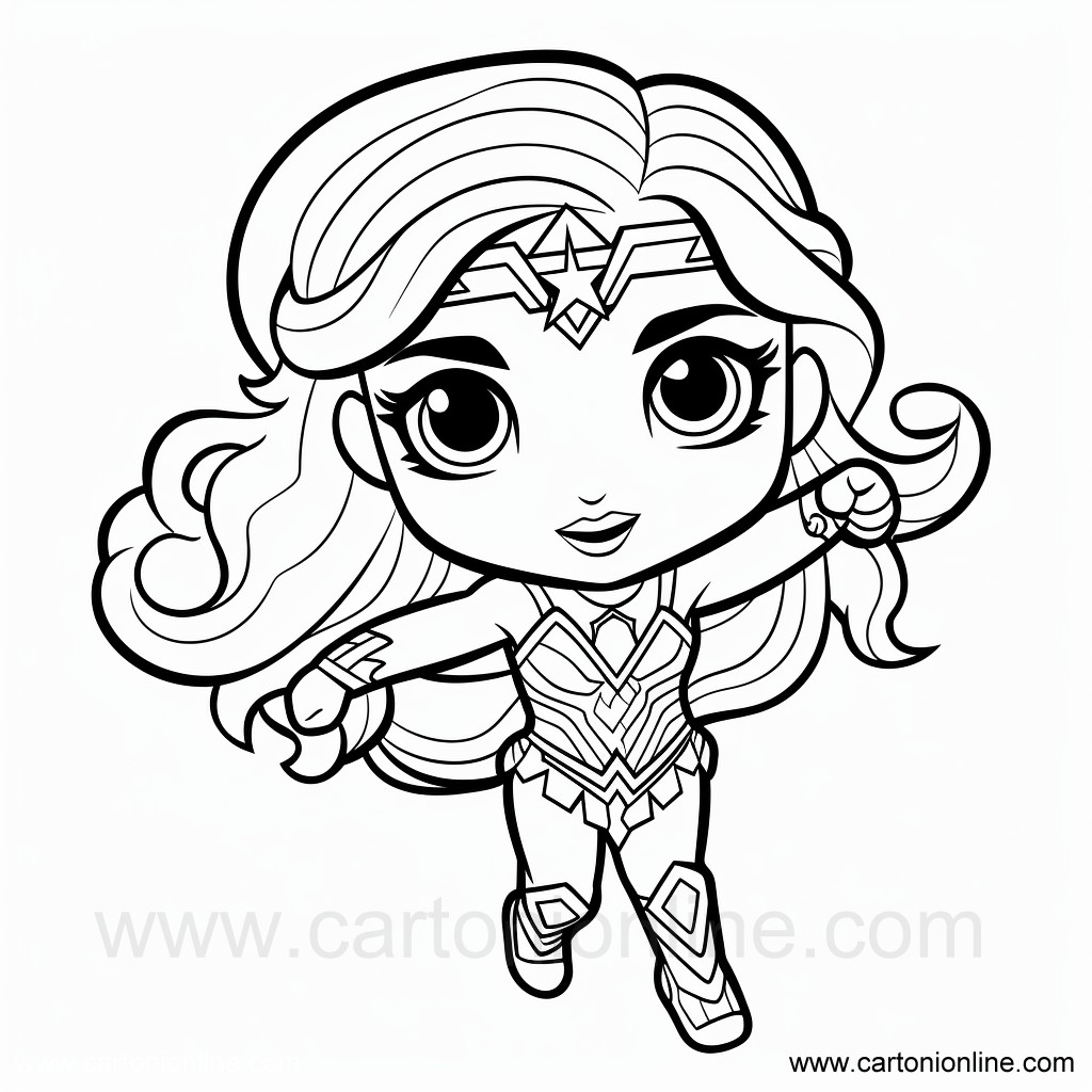 Wonder Woman 32 Desen Wonder Woman de tipărit și colorat