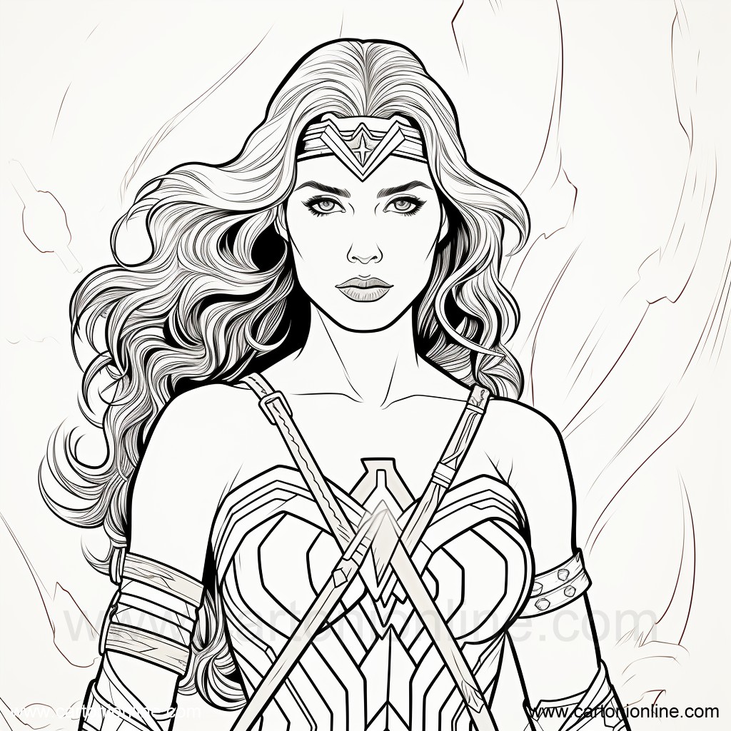 Coloriage de Wonder Woman 35 de Wonder Woman à imprimer et colorier