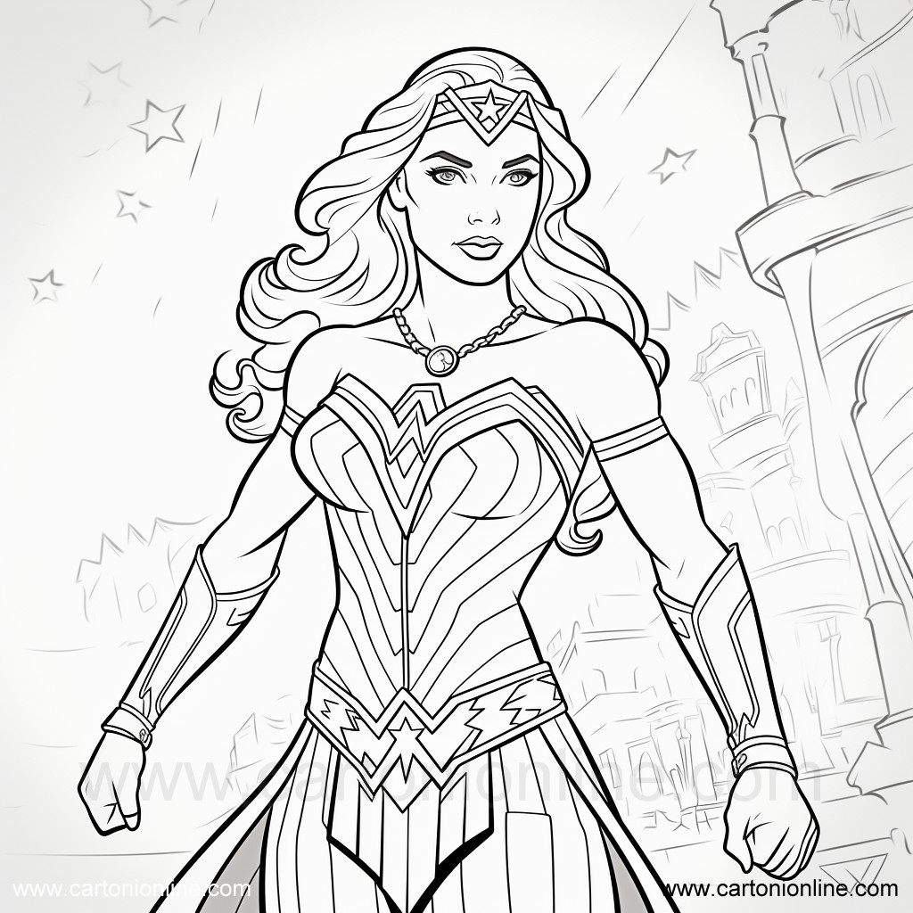 Coloriage de Wonder Woman 37 de Wonder Woman  imprimer et colorier