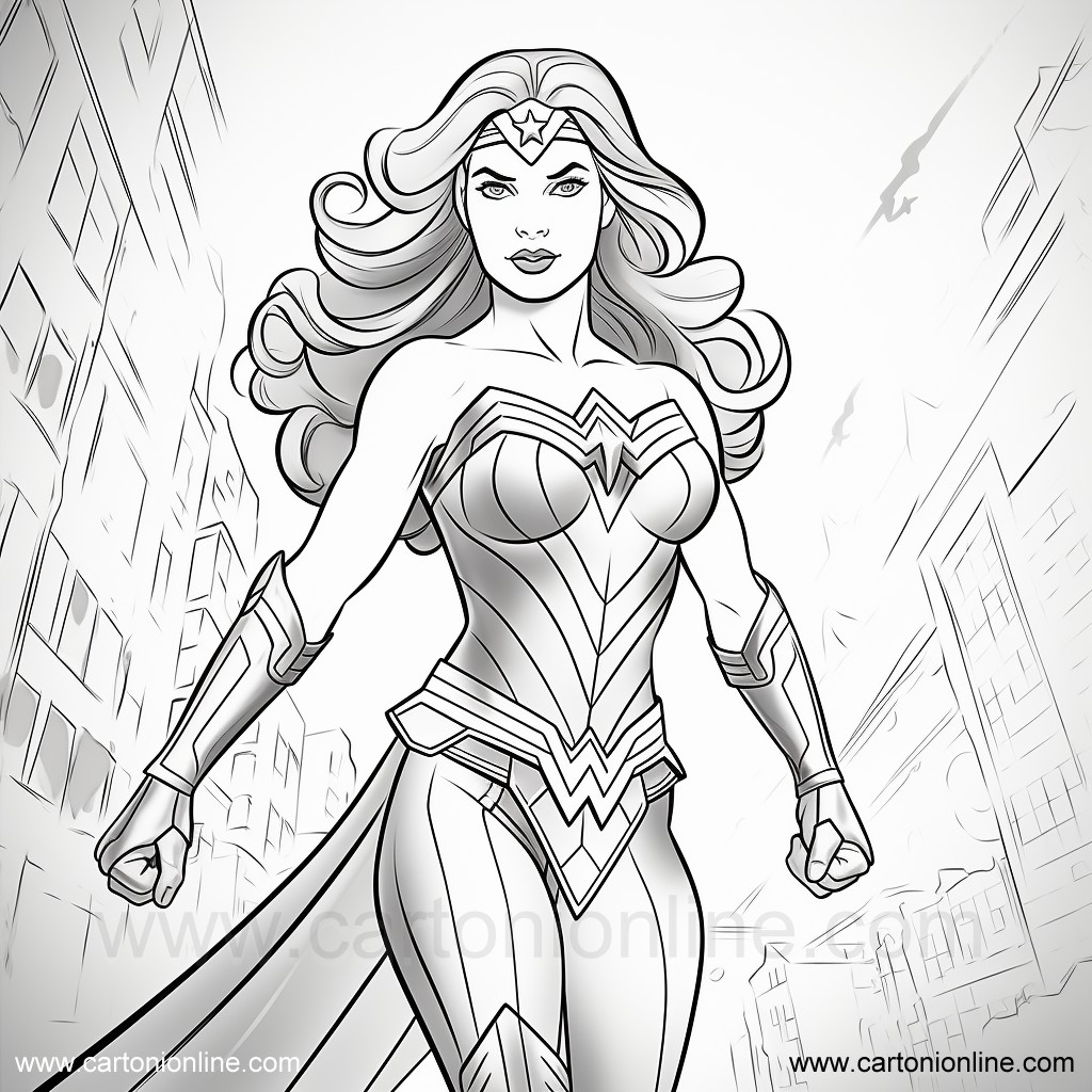 Dibujo de Wonder Woman 40 de Wonder Woman para imprimir y colorear