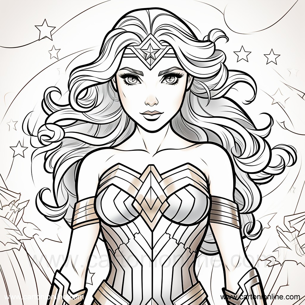 Wonder Woman 44 Desen Wonder Woman de tipărit și colorat