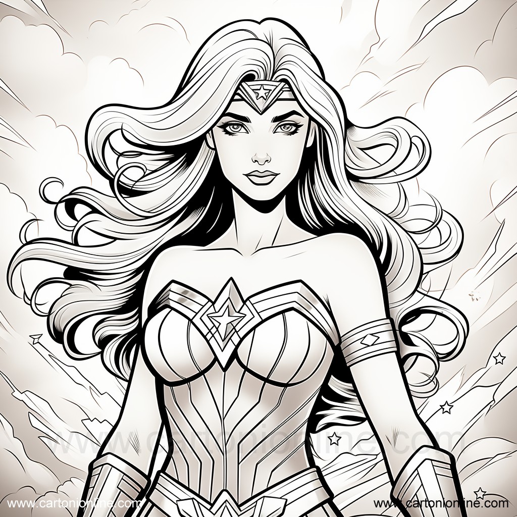 Dibujo de Wonder Woman 47 de Wonder Woman para imprimir y colorear