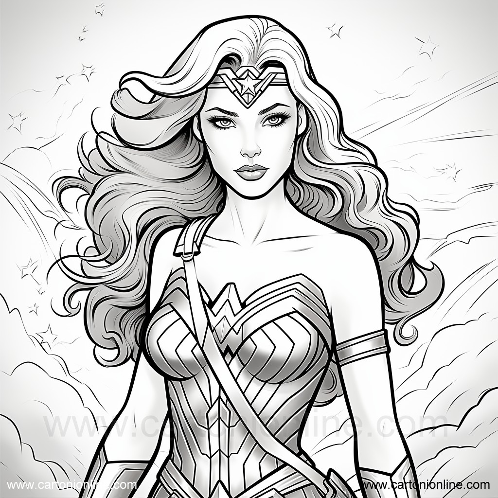 Coloriage de Wonder Woman 48 de Wonder Woman  imprimer et colorier