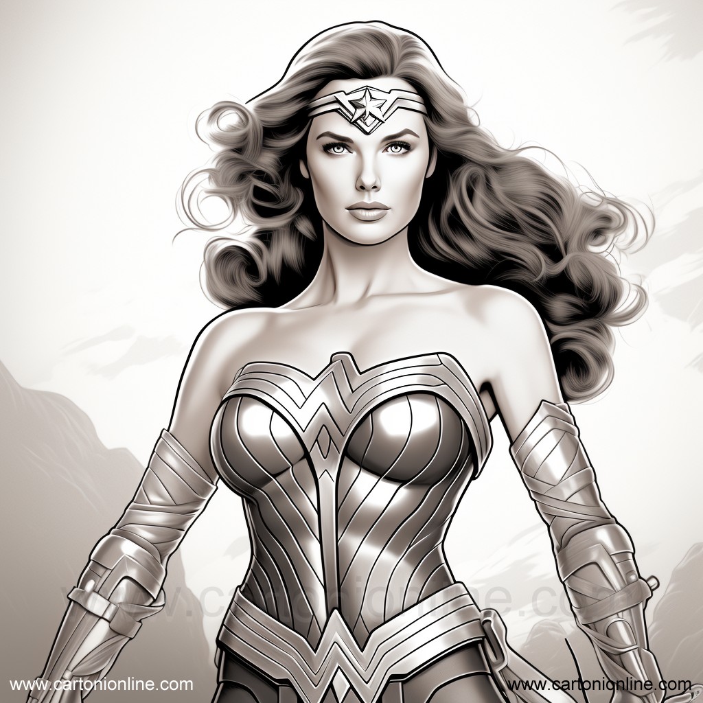 Coloriage de Wonder Woman 50 de Wonder Woman  imprimer et colorier