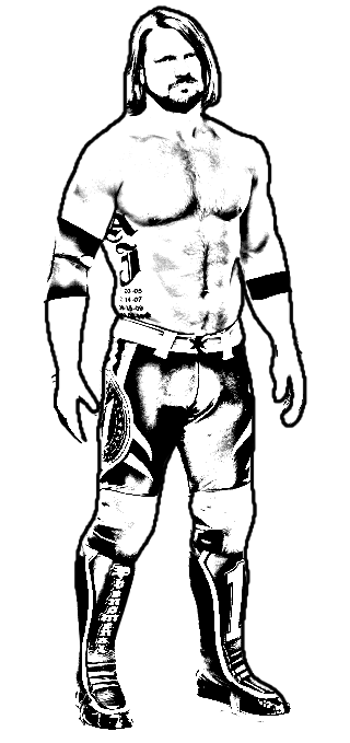 Dibujo de AJ Styles de WWE (World Wrestling Entertainment) para imprimir y colorear