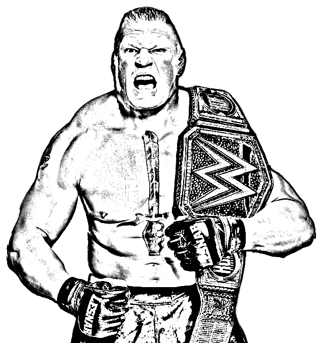 Kolorowanki Brock Lesnar WWE (World Wrestling Entertainment) do wydrukowania i pokolorowania