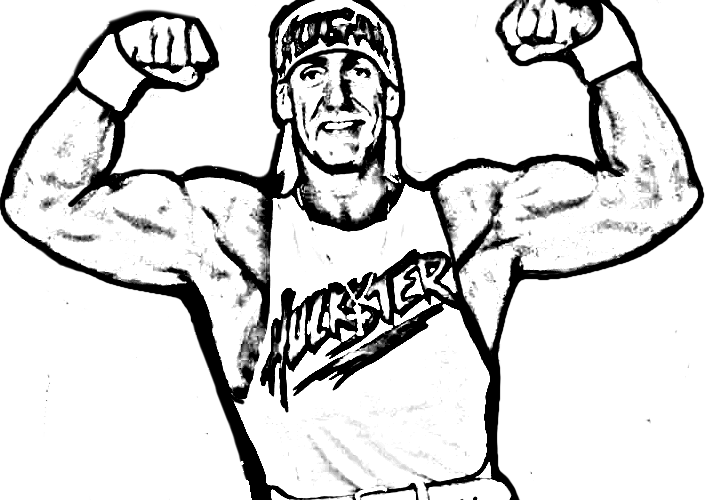 Hulk Hogan de la WWE (World Wrestling Entertainment) à imprimer et colorier