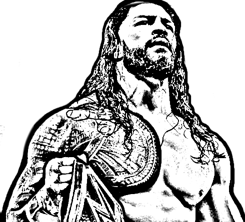 Dibujo de Roman Reigns de WWE (World Wrestling Entertainment) para imprimir y colorear