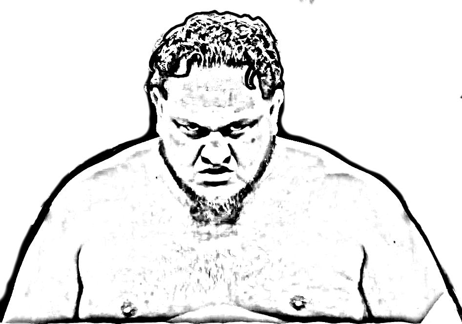 Coloriage de Samoa Joe de WWE (World Wrestling Entertainment) à imprimer et colorier