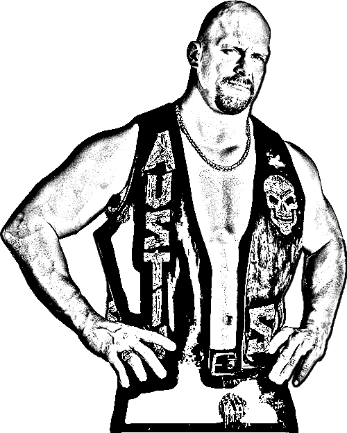ستون كولد ستيف أوستن من WWE (World Wrestling Entertainment) للطباعة واللون