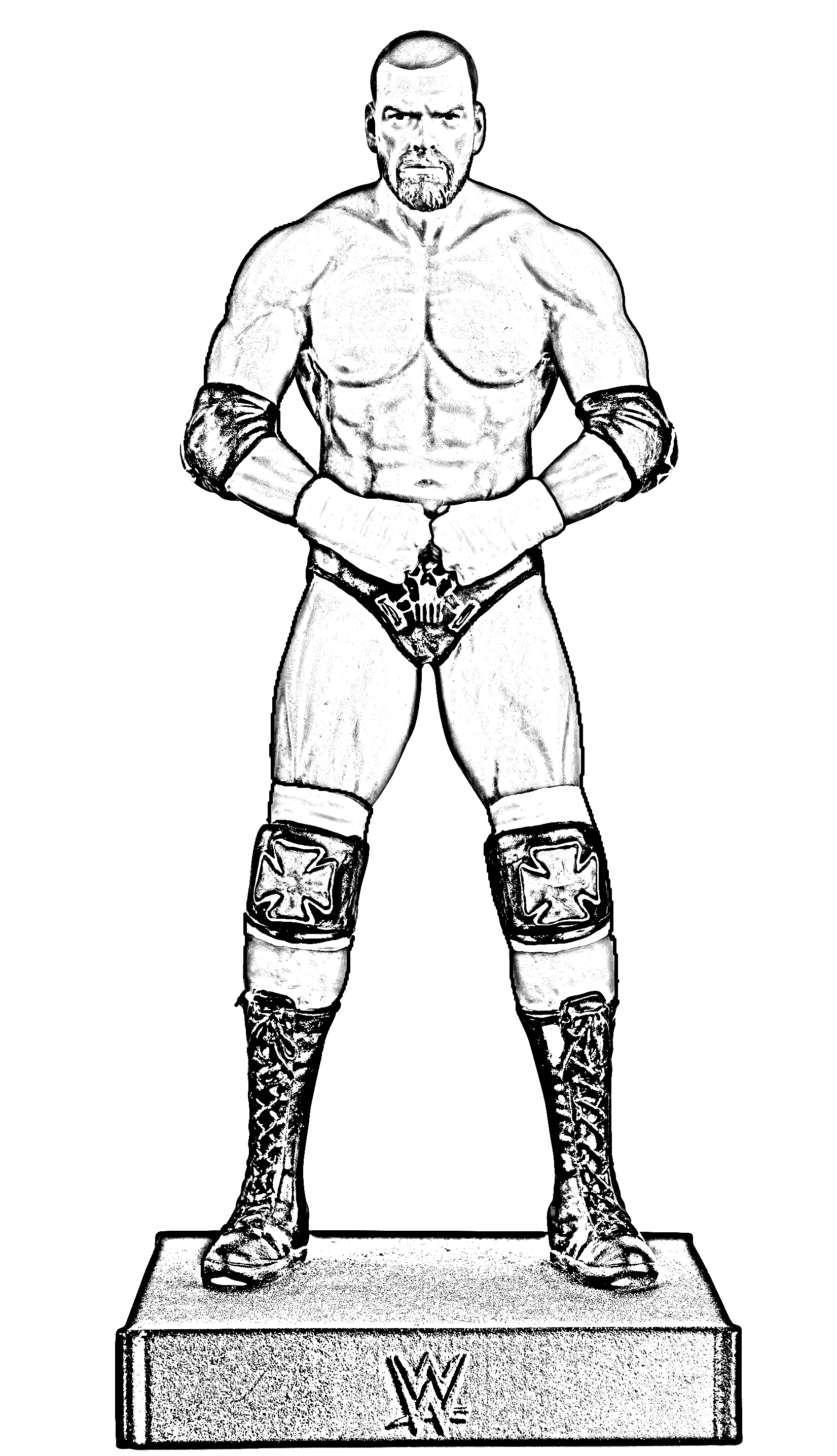 Dibujo de Triple H de WWE (World Wrestling Entertainment) para imprimir y colorear