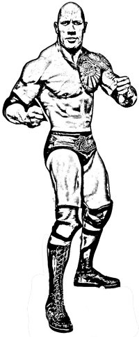 wwe coloring pages the rock