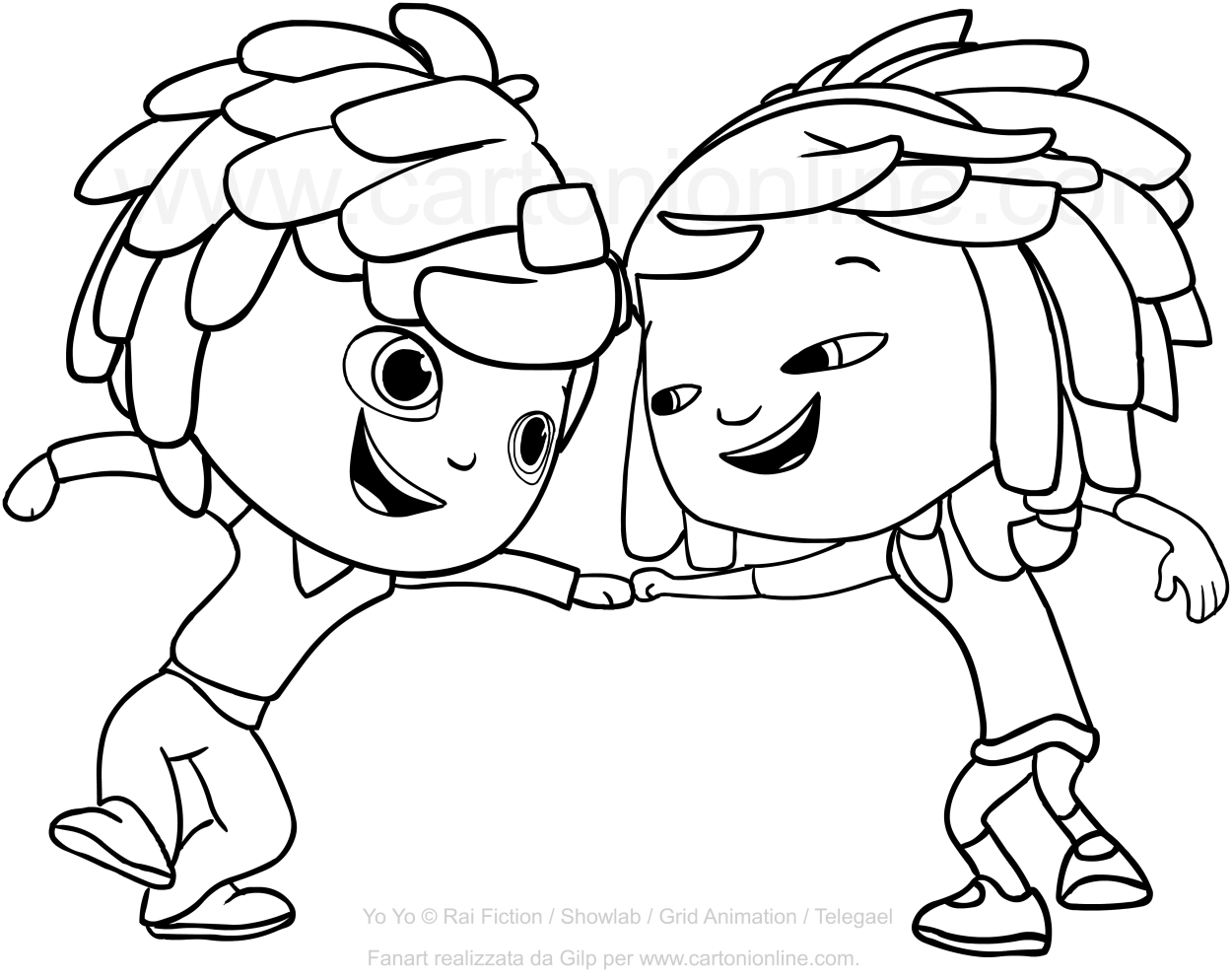 Yo and Yo coloring page to print and color