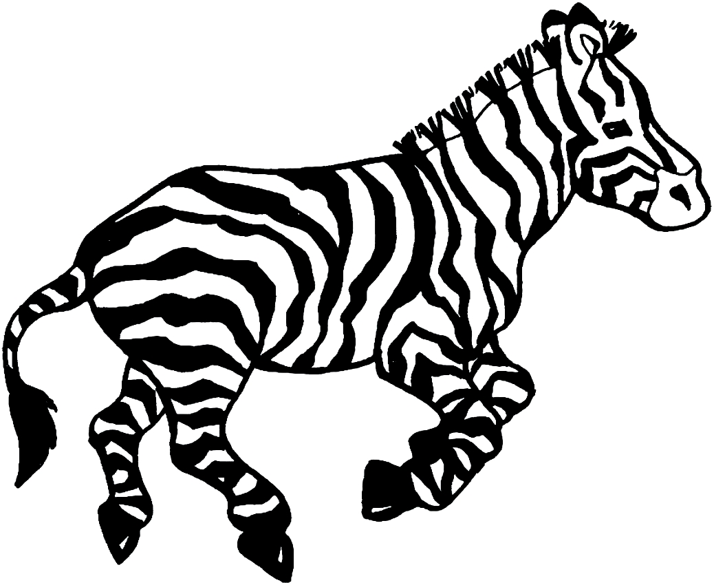 Zebra tekening om af te drukken en te kleuren