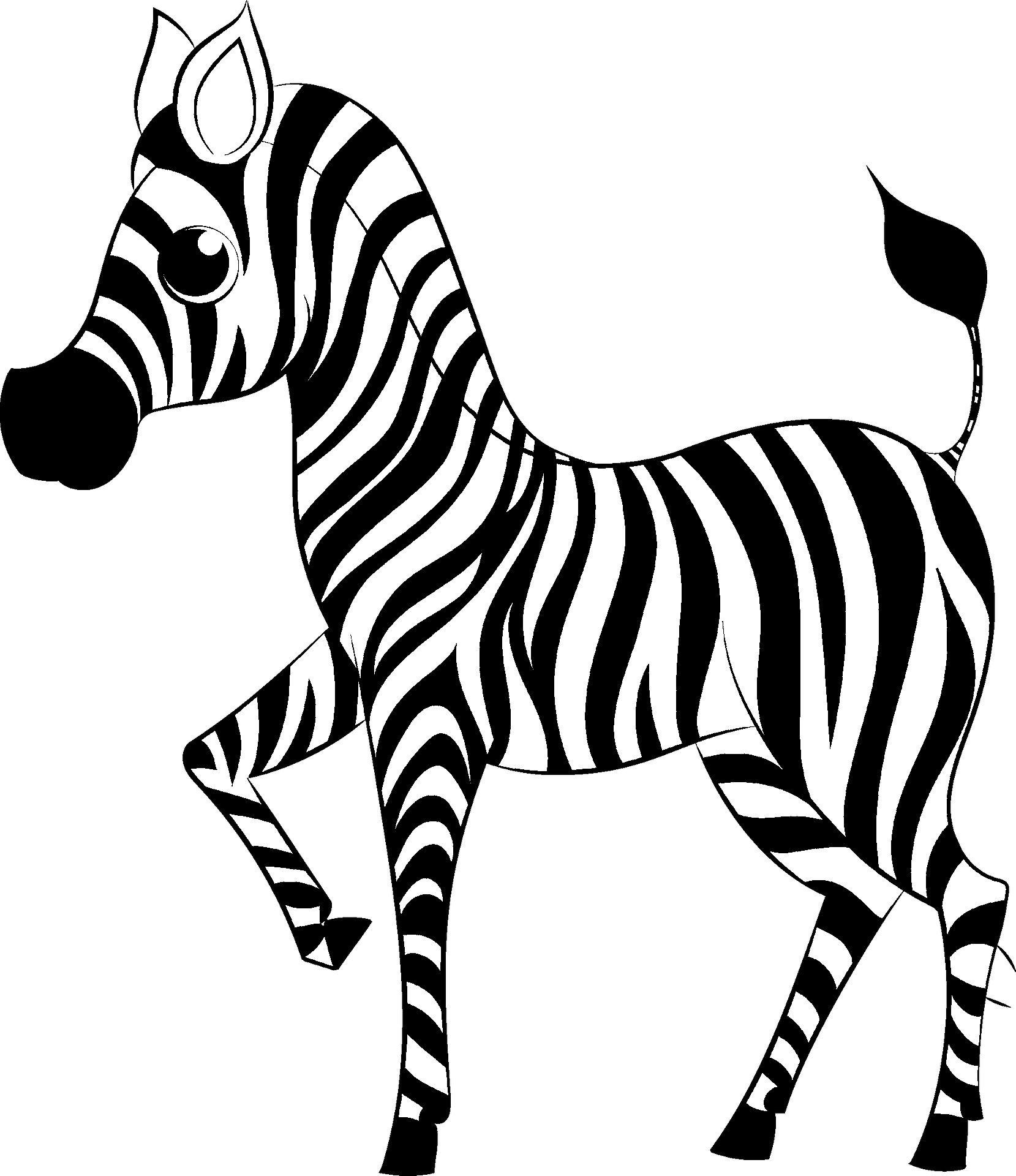 Farvelægningsside af en zebra