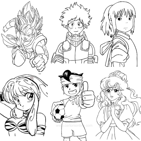 Dibujos  para colorear de anime e manga