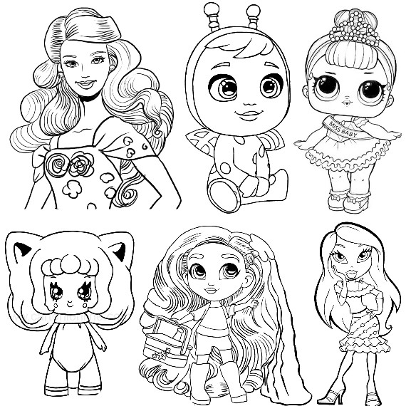Coloring pages of dolls