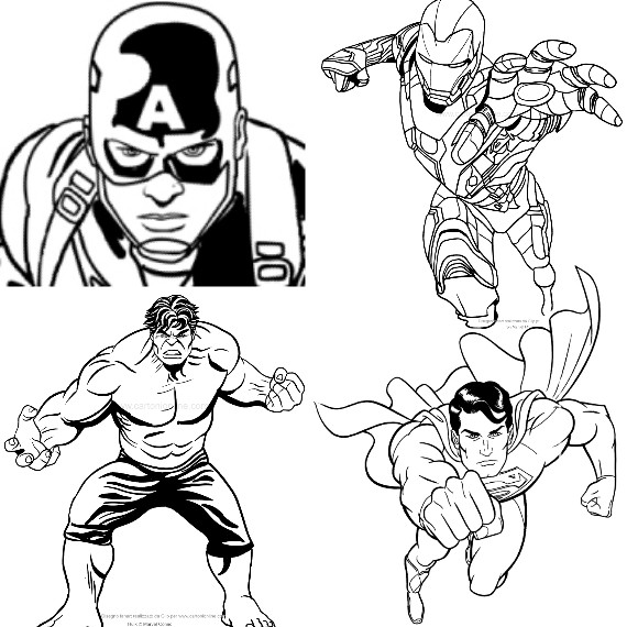 Coloring pages of superheroes