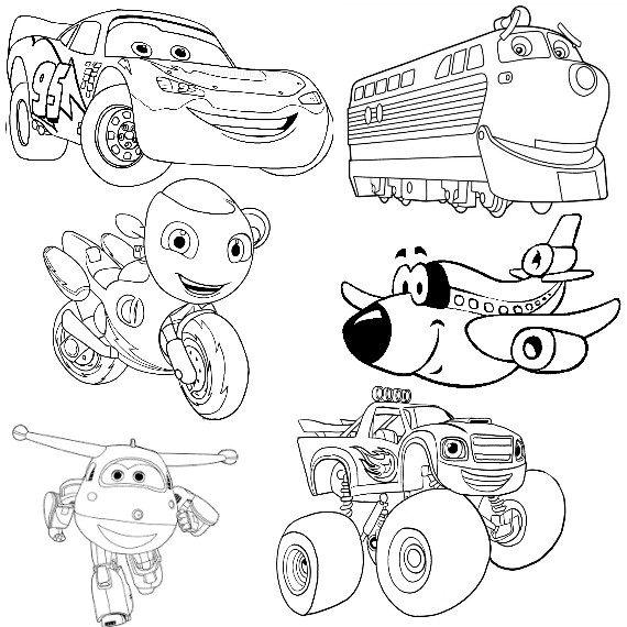 Vehicles coloring pages