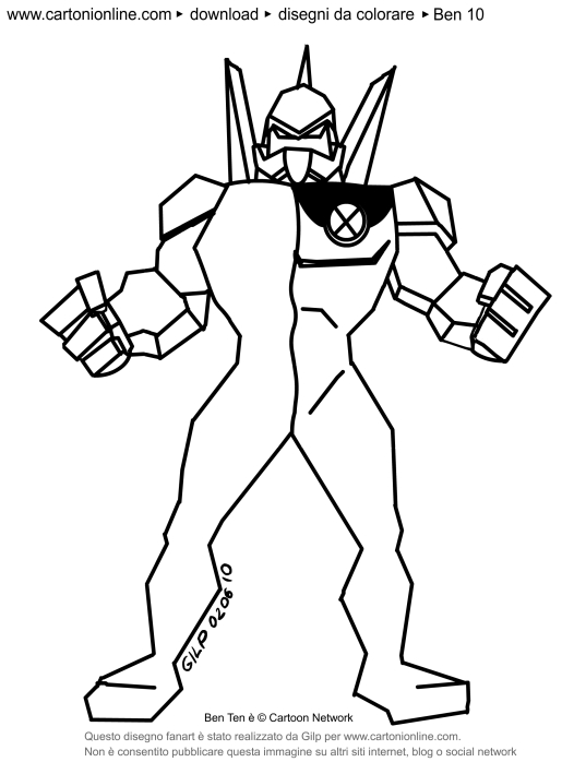 Ben 10 Diamond Head Coloring Pages