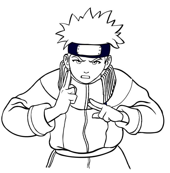 Pagina De Colorat Naruto Gata De Luptă