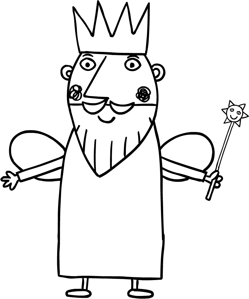 Drawing King Thistle Holly's father (Ben and Holly's Little Kingdom) coloring pages printable for kids