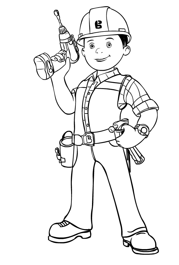Drawing of Bob the Builder 3d to print and coloring