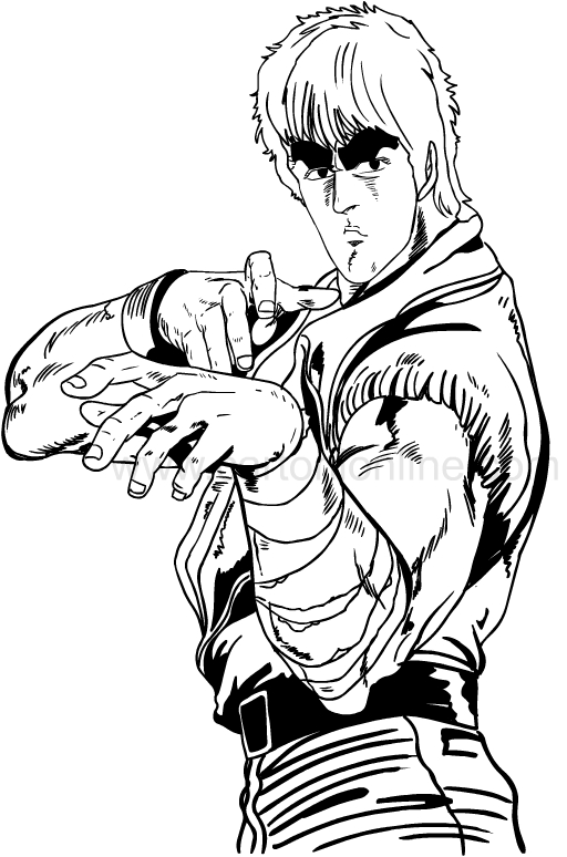 Drawing Fist of the North Star coloring pages printable for kids