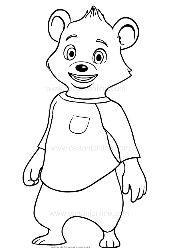 Drawing of Bear (Goldie and Bear) to print and coloring