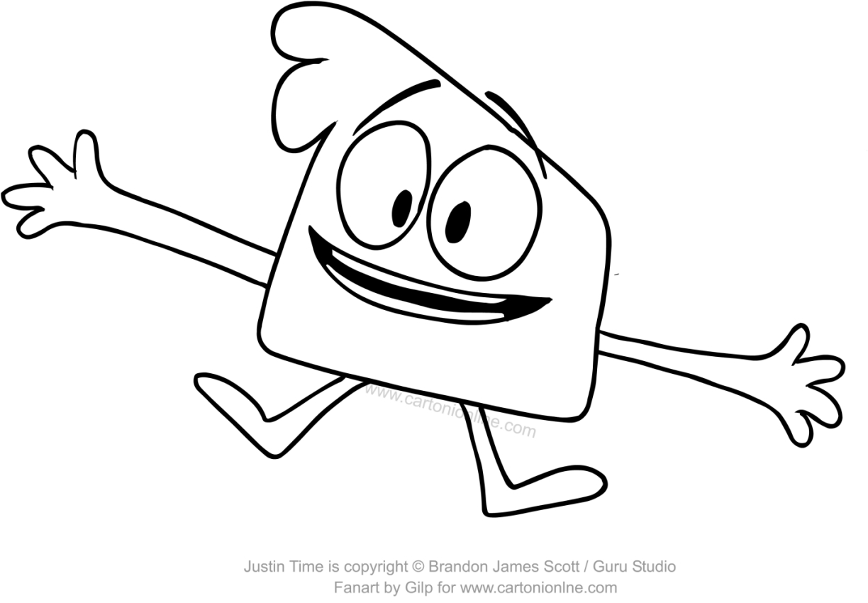Drawing Squidgy (Justin Time) coloring pages printable for kids