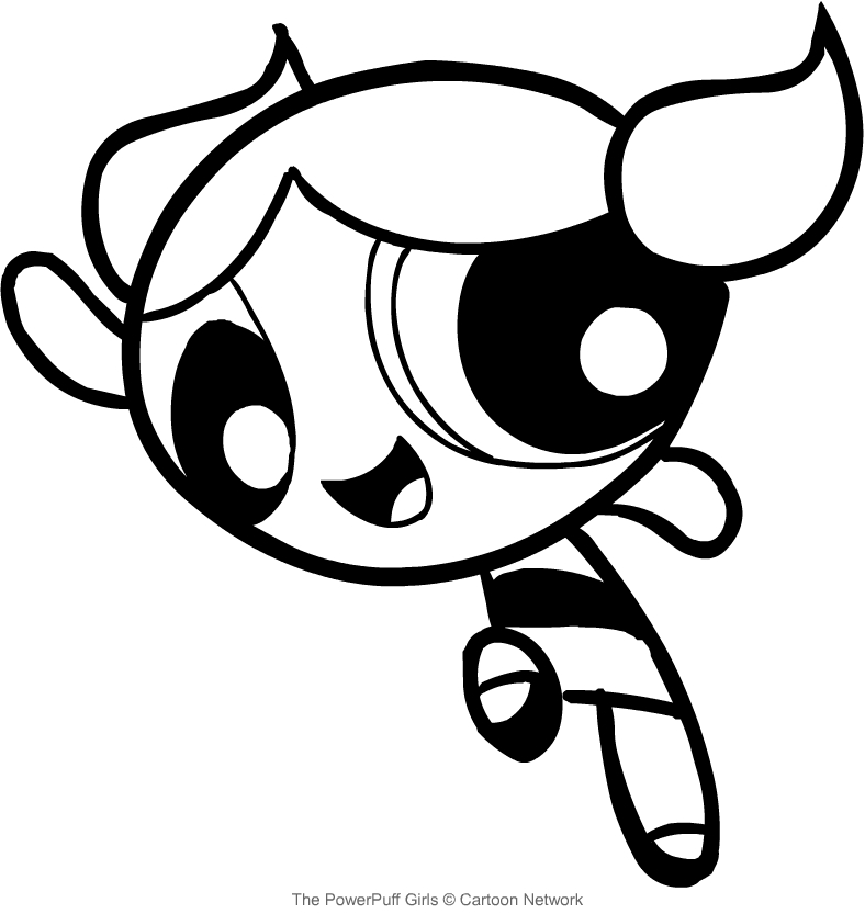 Drawing Bubbles ready for action (The Powerpuff Girls) coloring pages printable for kids