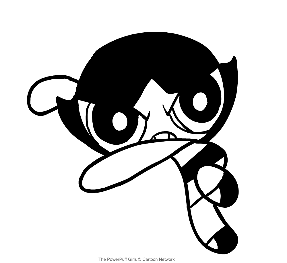 Drawing Buttercup in combat (The Powerpuff Girls) coloring pages printable for kids