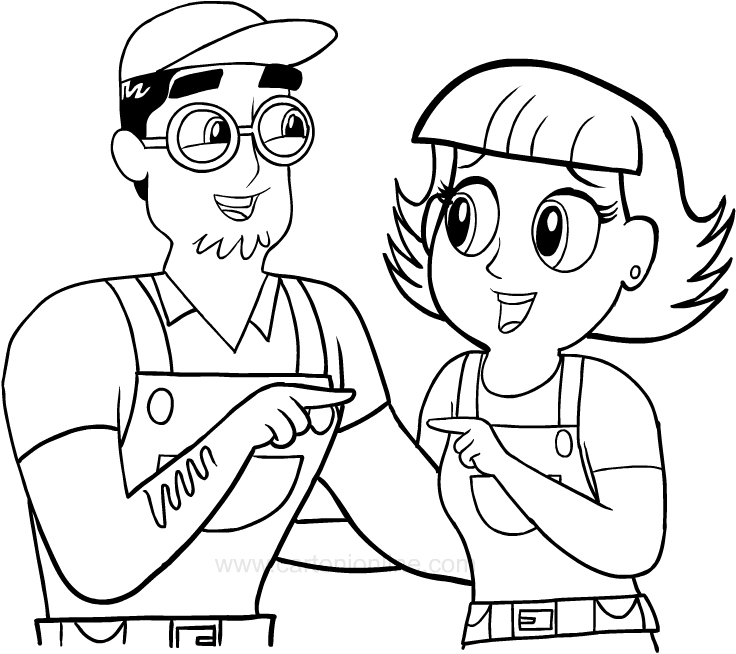 Drawing Ellen and Stanley Pamplemousse Frankie's parents coloring pages printable for kids