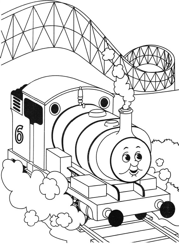 Drawing the trein Percy coloring pages printable for kids