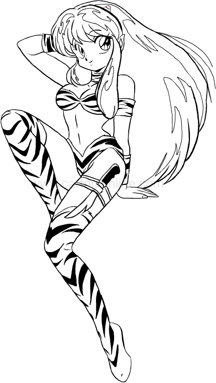 Drawing Urusei Yatsura coloring pages printable for kids
