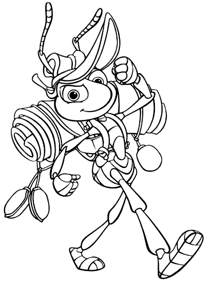 Drawing Flik (A Bug's Life) coloring pages printable for kids