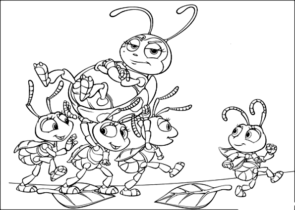 Drawing ladybugs (A Bug's Life) coloring pages printable for kids